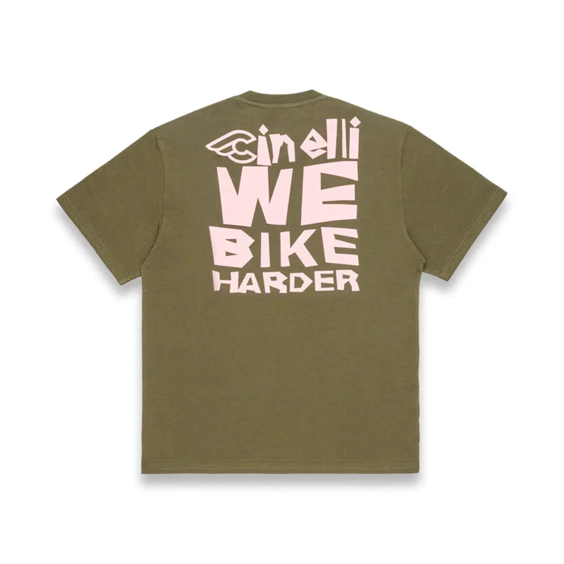 T-SHIRT CINELLI WE BIKE HARDER ARMY - immagine 2