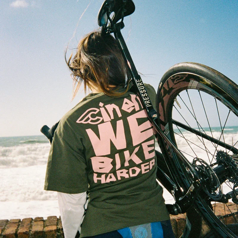 T-SHIRT CINELLI WE BIKE HARDER ARMY - immagine 3