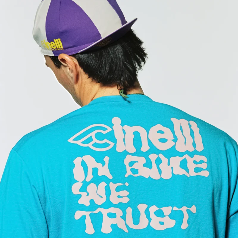 T-SHIRT CINELLI IN-BIKE-WE-TRUST SKY BLUE - immagine 3